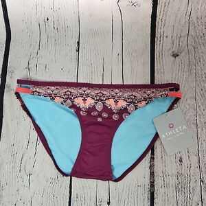 Athleta Nosara Asana Double Strap Bottom Bikini Bottom in Watermelon NWT Size S